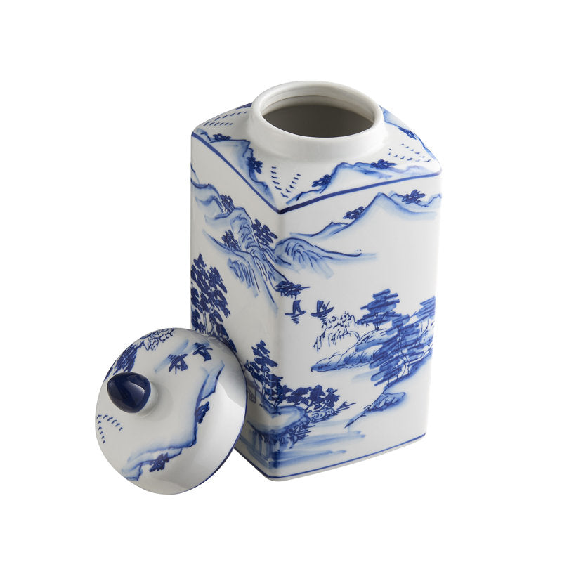 handmade blue ceramic ginger jar table vase (12) by ACROMA