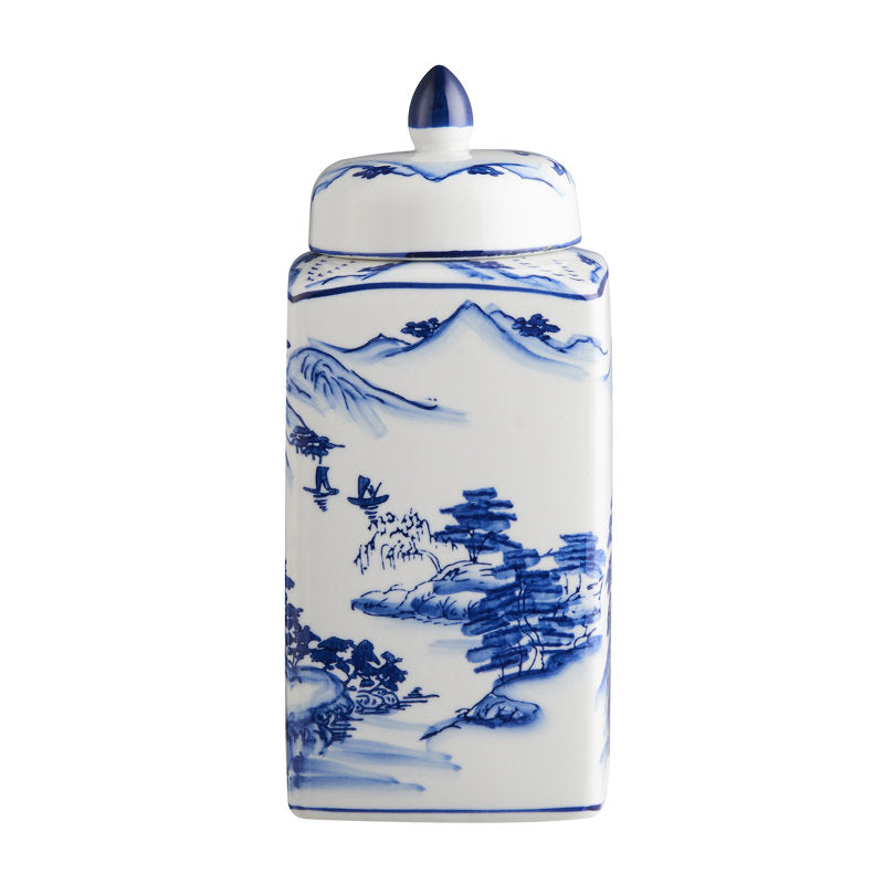 handmade blue ceramic ginger jar table vase (11) by ACROMA