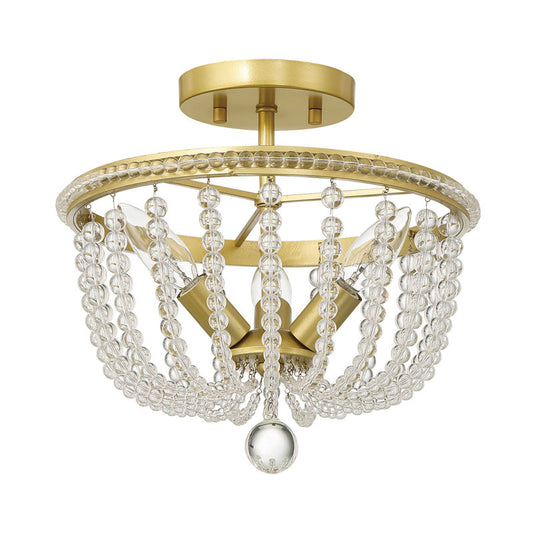 3 light crystal cage semi flush mount (4) by ACROMA