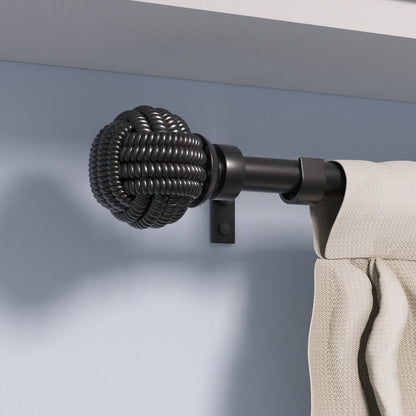 Wool Ball Design Adjustable Single Curtain Rod (2) by ACROMA