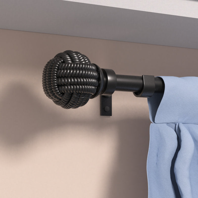 Wool Ball Design Adjustable Single Curtain Rod (11) by ACROMA