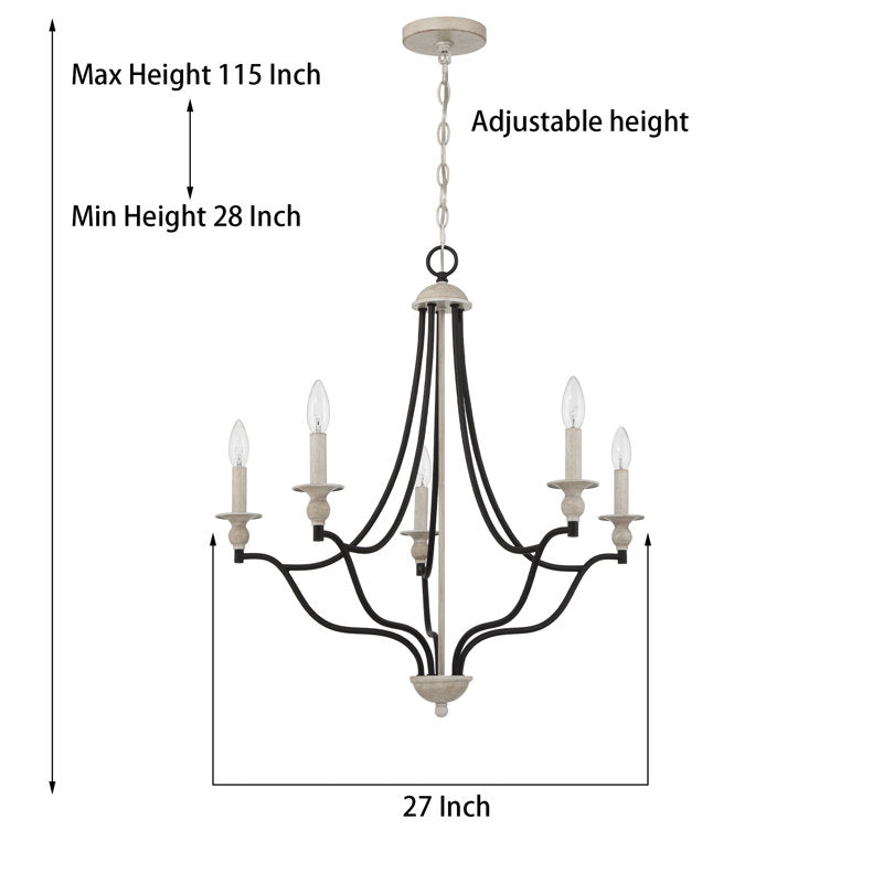5 light classic traditional candle chandelier (8) by ACROMA