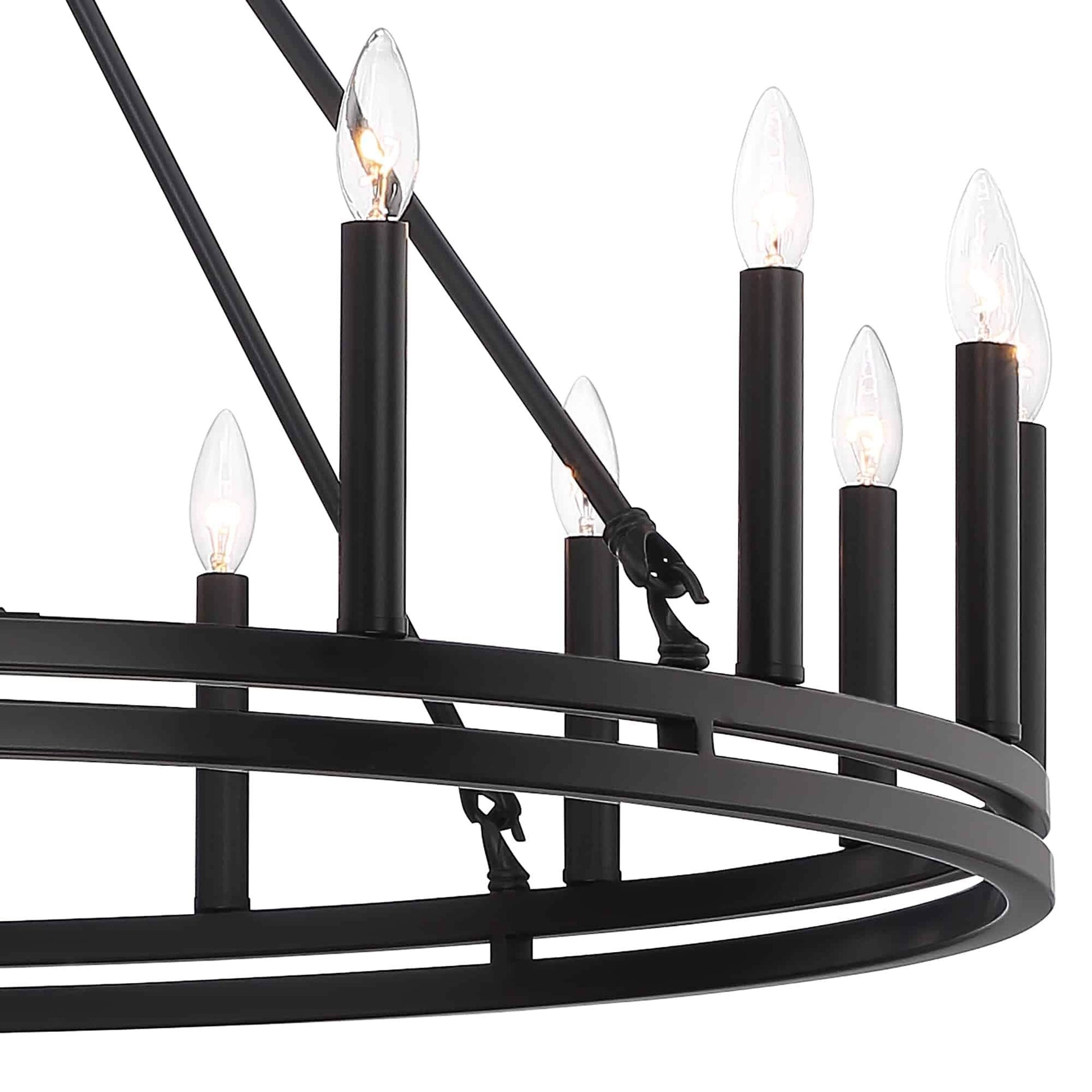 18 light candle style wagon wheel chandelier (17) by ACROMA