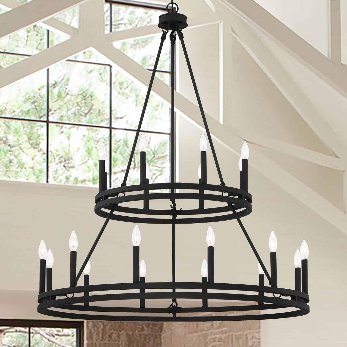 20 light candle style wagon wheel tiered chandelier (4) by ACROMA