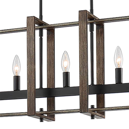 5 light kitchen island rectangle chandelier (7) by ACROMA