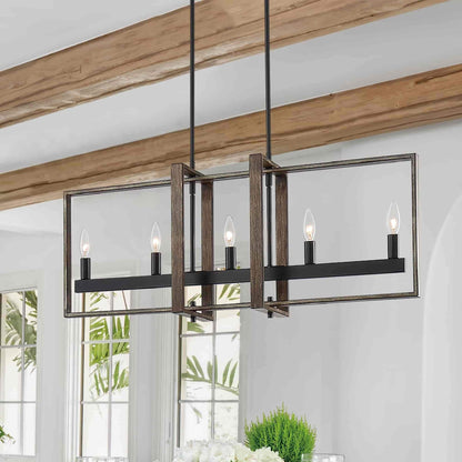 5 light kitchen island rectangle chandelier (4) by ACROMA