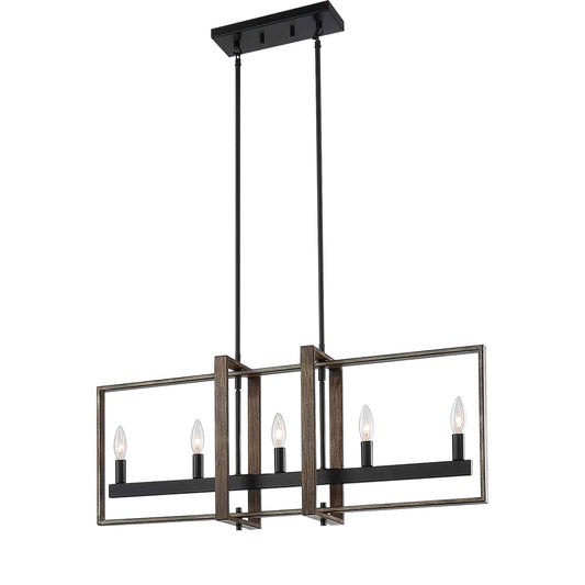 5 light kitchen island rectangle chandelier (5) by ACROMA