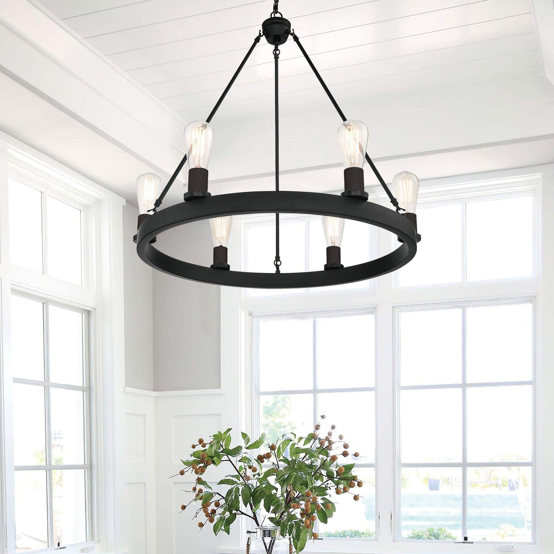 6 light wagon wheel chandelier (9) by ACROMA