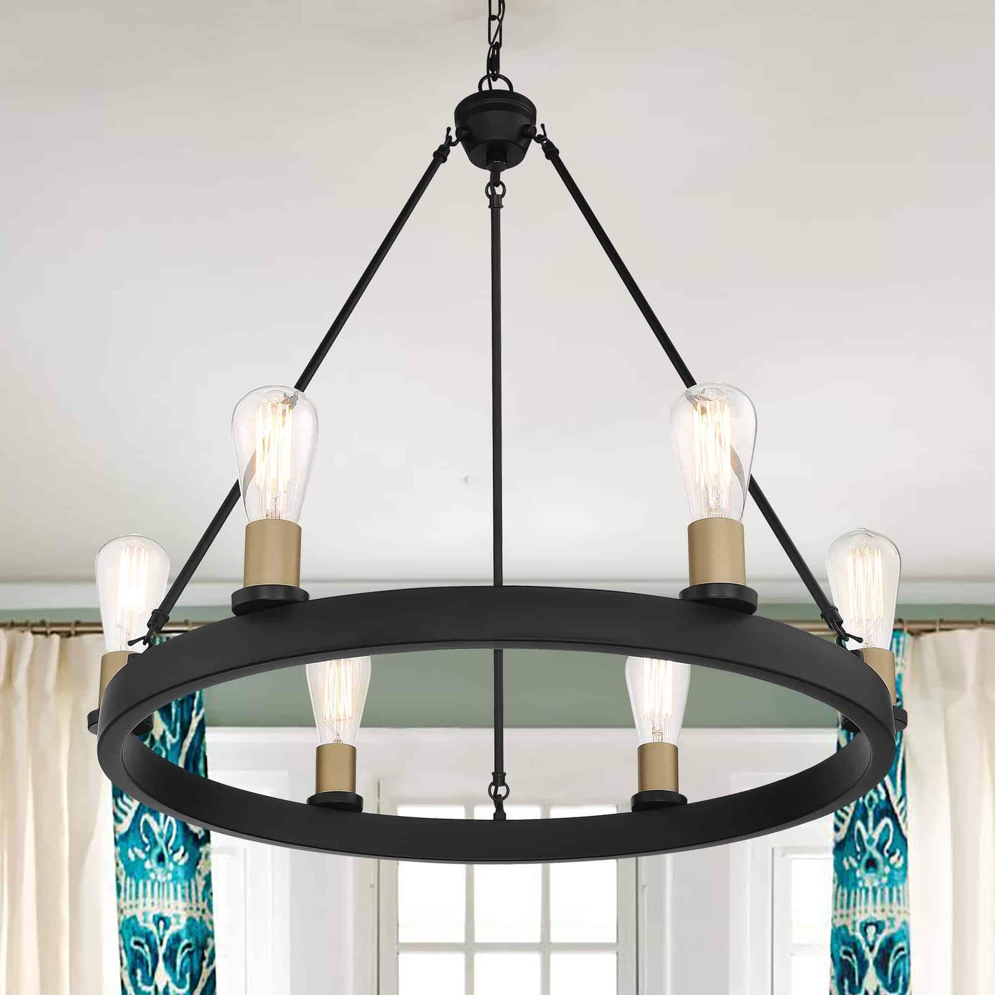 6 light wagon wheel chandelier (18) by ACROMA