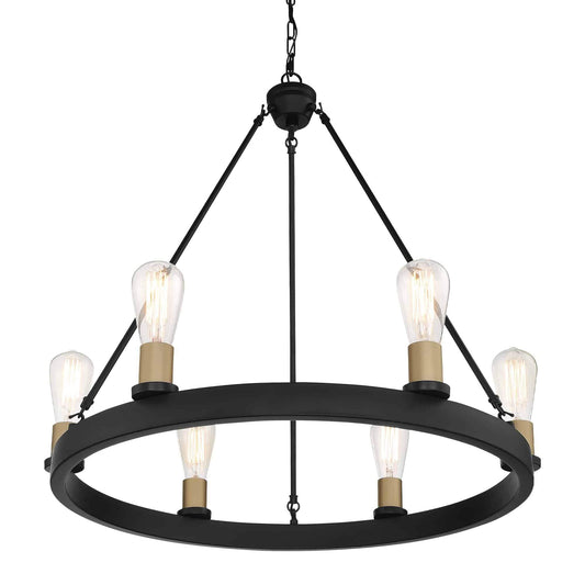 6 light wagon wheel chandelier (22) by ACROMA