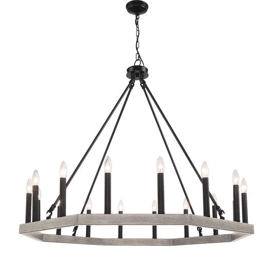 16 light candle style wagon wheel chandelier 1 (4) by ACROMA