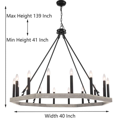16 light candle style wagon wheel chandelier 1 (9) by ACROMA