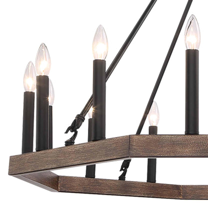 16 light candle style wagon wheel chandelier 1 (10) by ACROMA