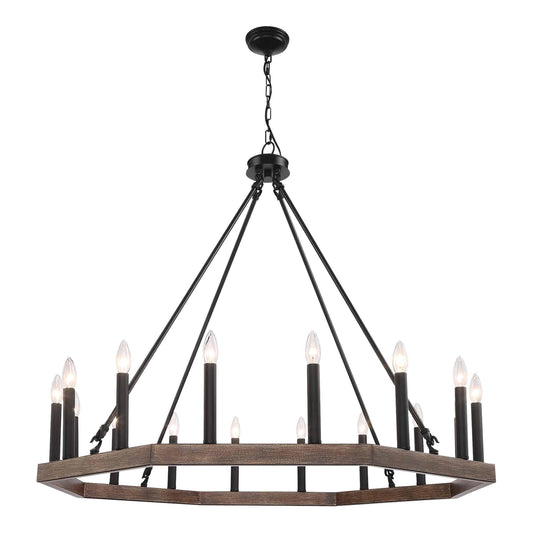 16 light candle style wagon wheel chandelier 1 (16) by ACROMA