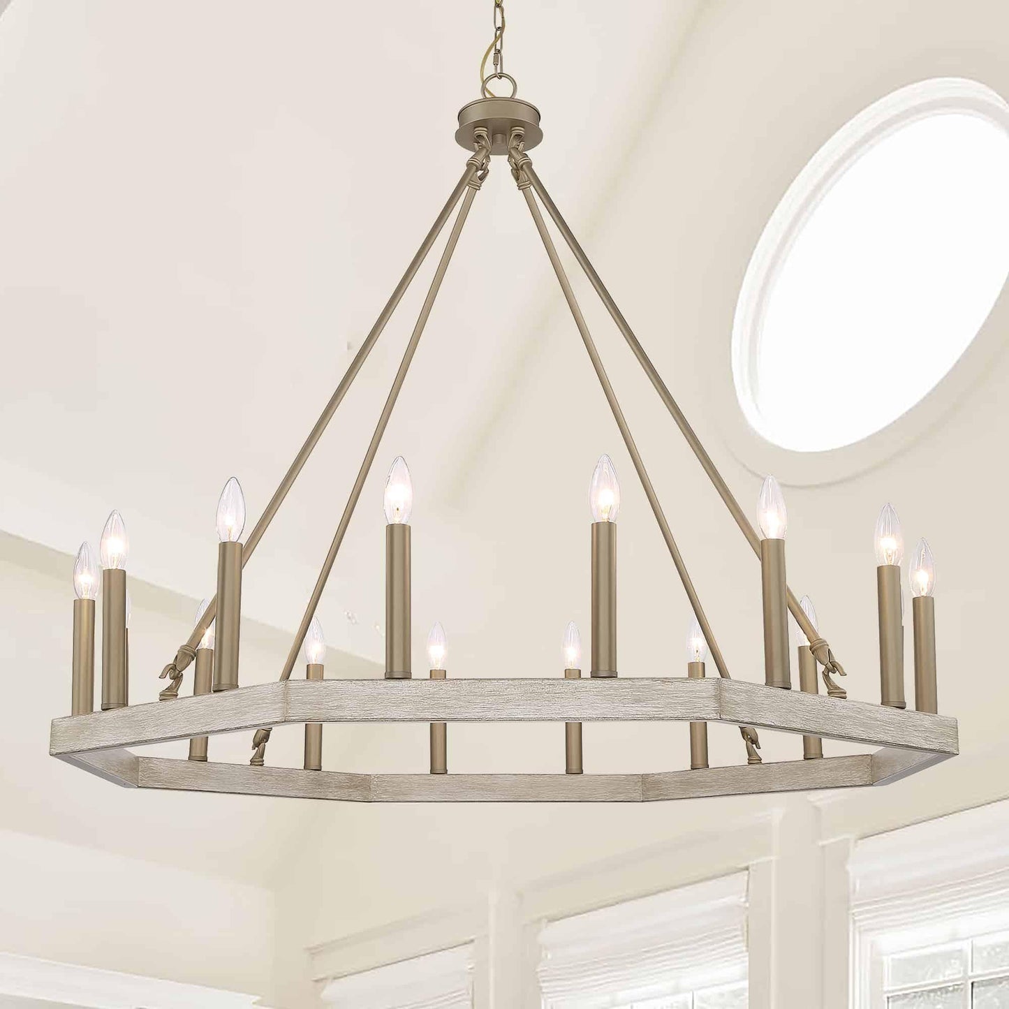 16 light candle style wagon wheel chandelier 1 (1) by ACROMA