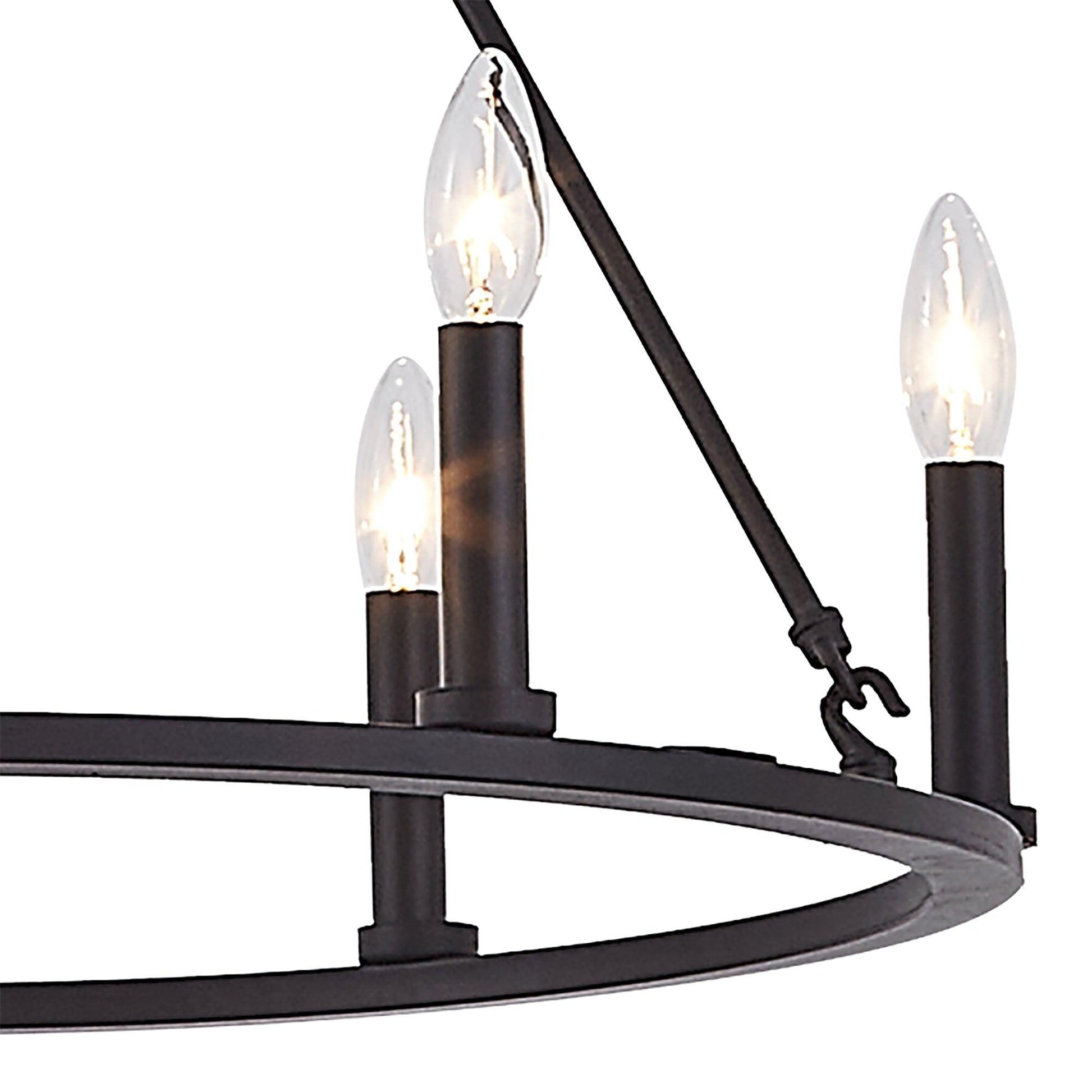 6 light candle style wagon wheel entry chandelier (8) by ACROMA