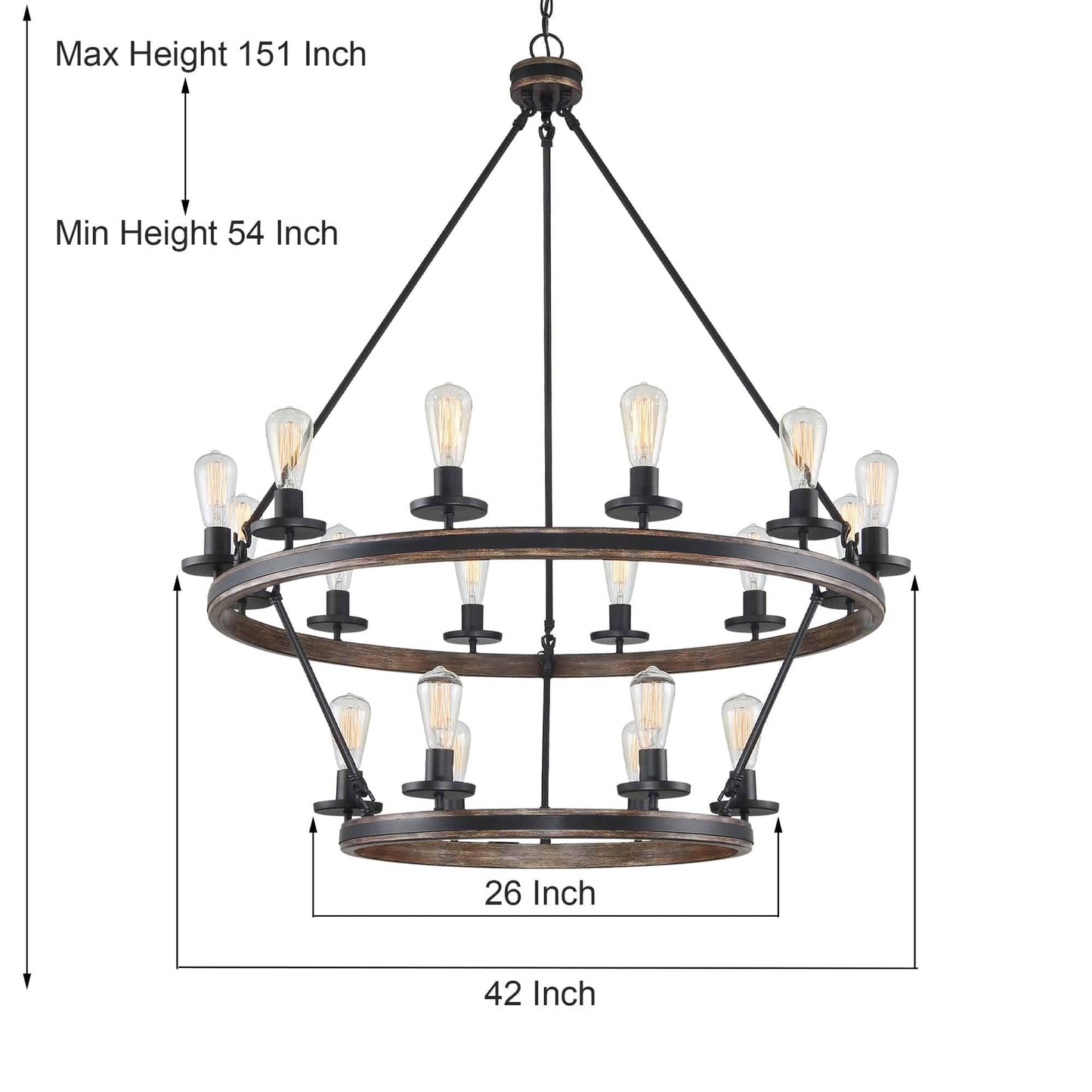 1218 | 18 - Light Candle Style Tiered Chandelier by ACROMA™  UL - ACROMA