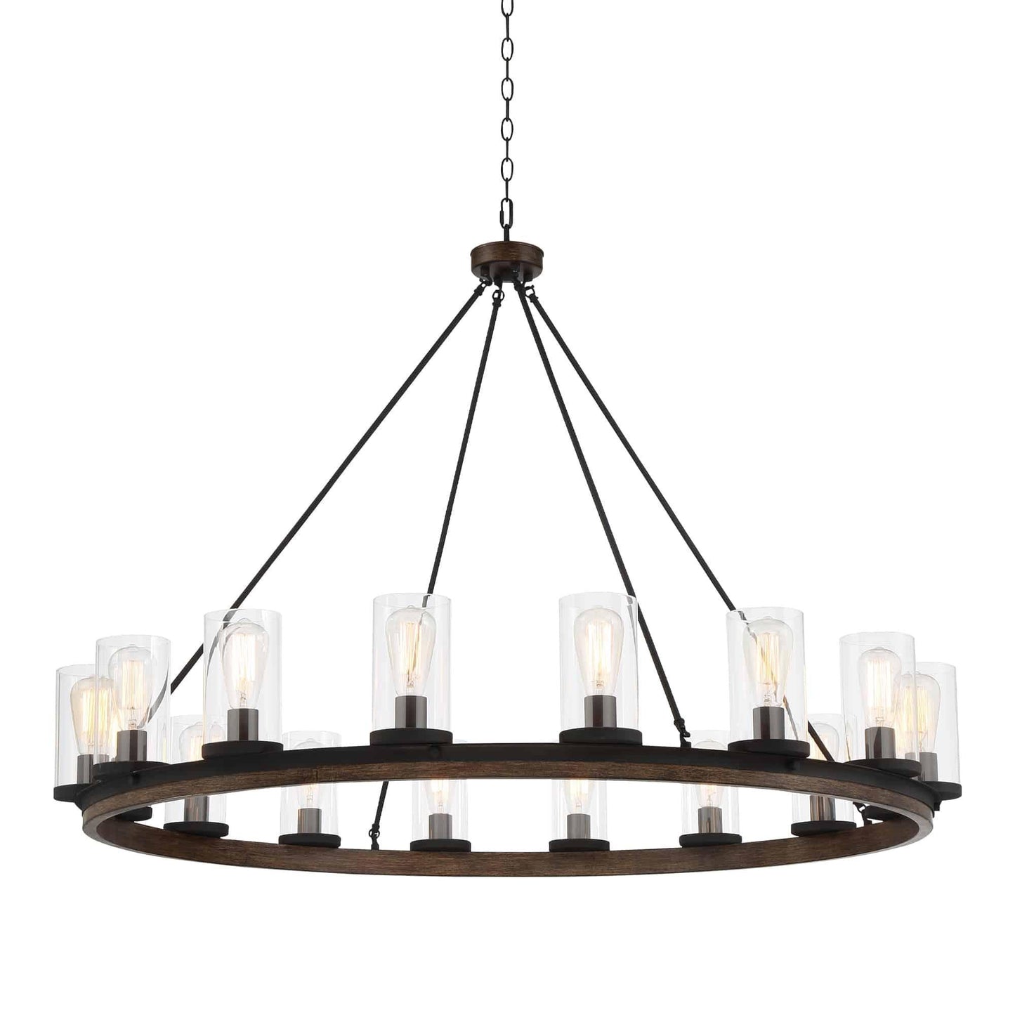 1416 | 16 - Light Shaded Wagon Wheel Chandelier by ACROMA™  UL - ACROMA