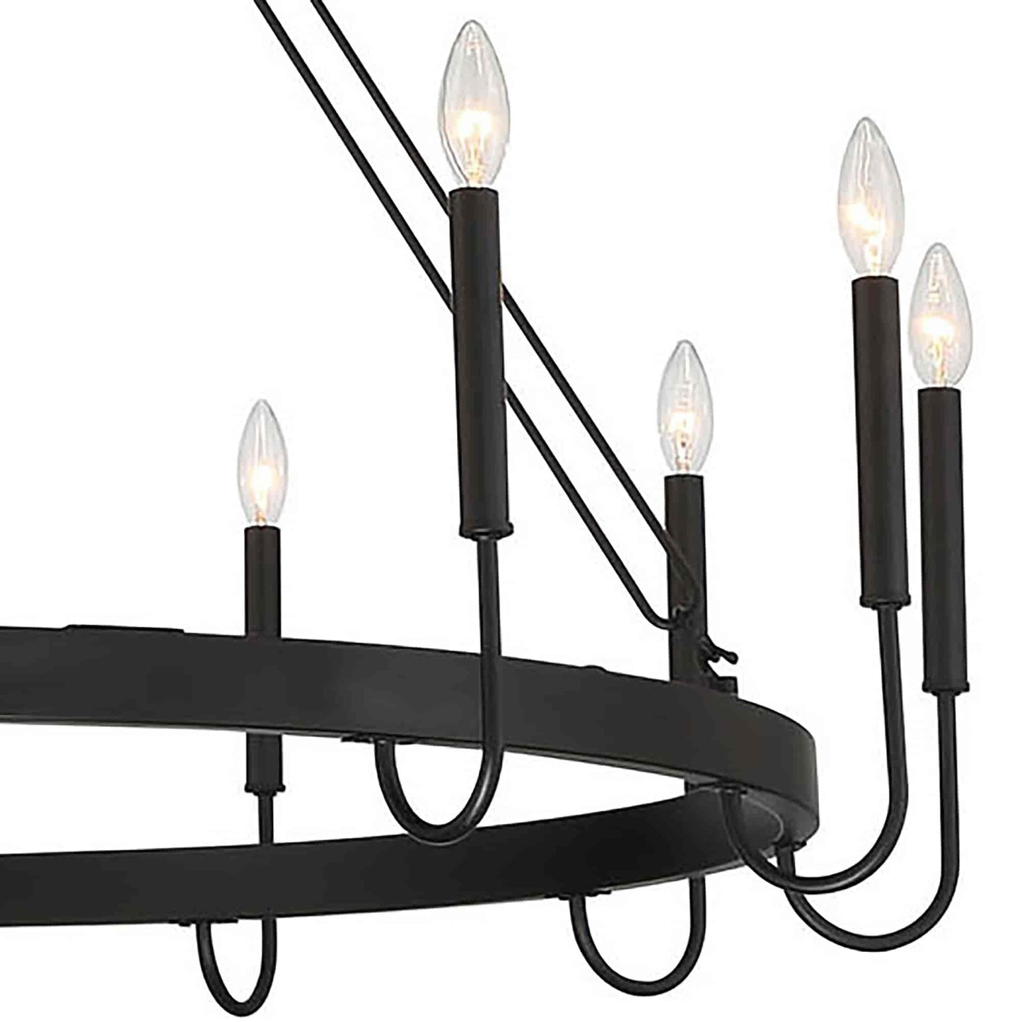 12 light candle style wagon wheel chain chandelier (3) by ACROMA