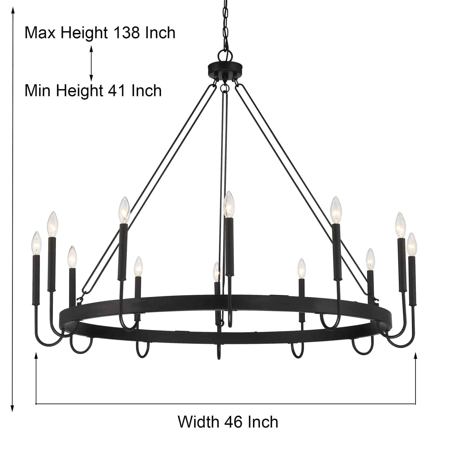 12 light candle style wagon wheel chain chandelier (10) by ACROMA
