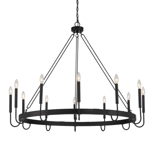 12 light candle style wagon wheel chain chandelier (11) by ACROMA