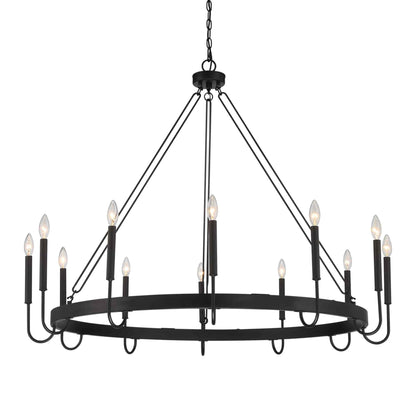 12 light candle style wagon wheel chain chandelier (11) by ACROMA