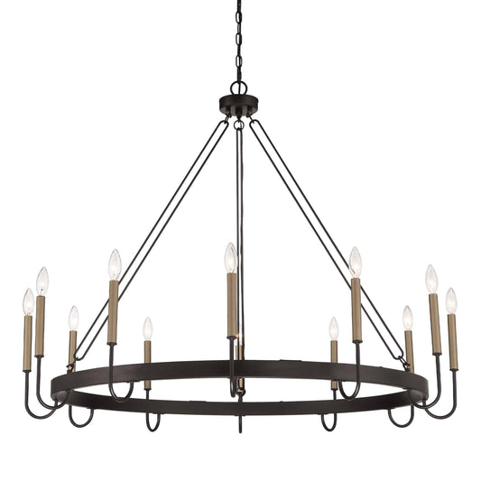 12 light candle style wagon wheel chain chandelier (33) by ACROMA
