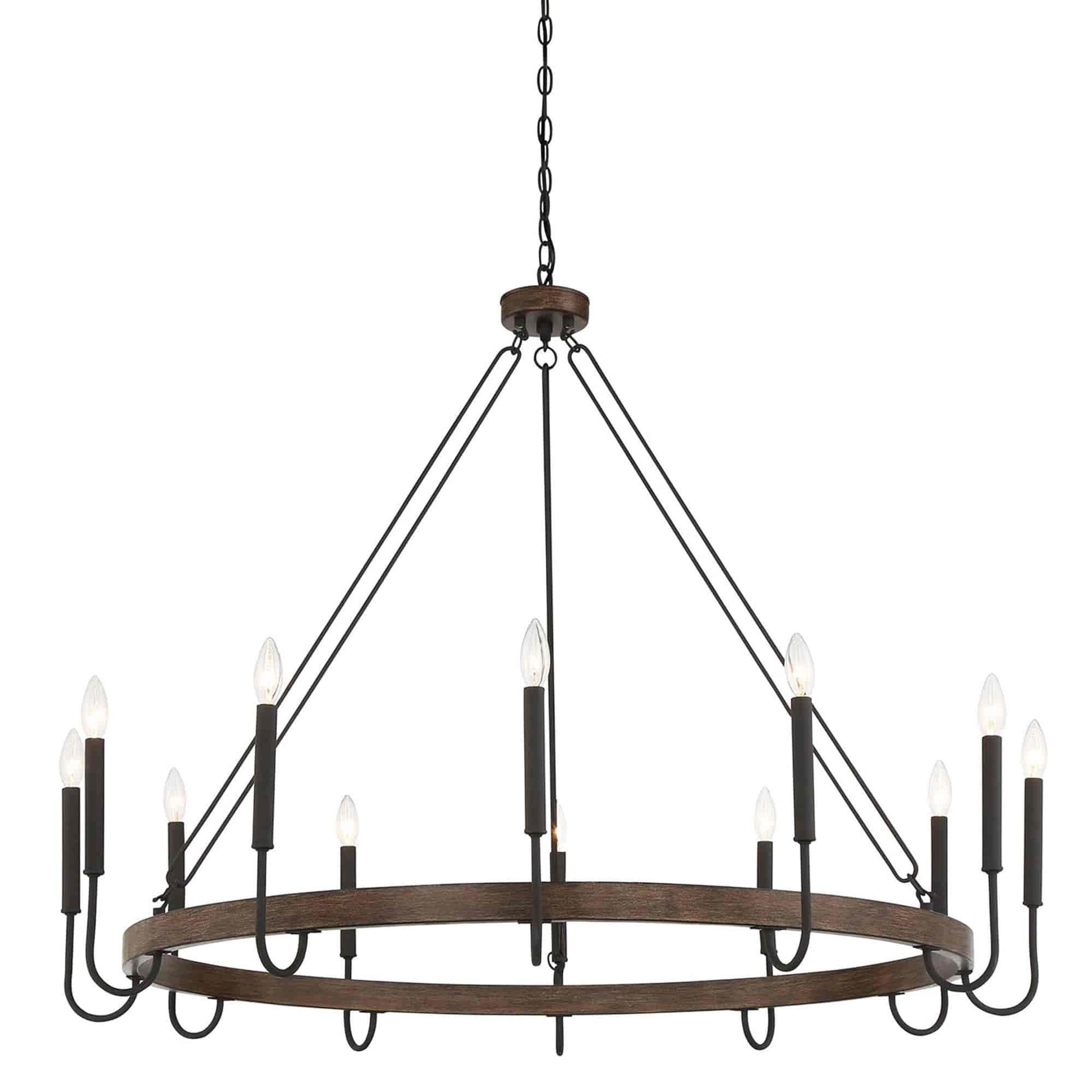 12 light candle style wagon wheel chain chandelier (18) by ACROMA