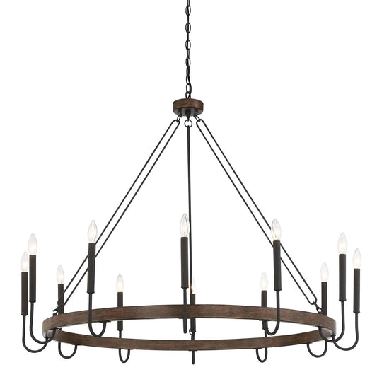 12 light candle style wagon wheel chain chandelier (18) by ACROMA