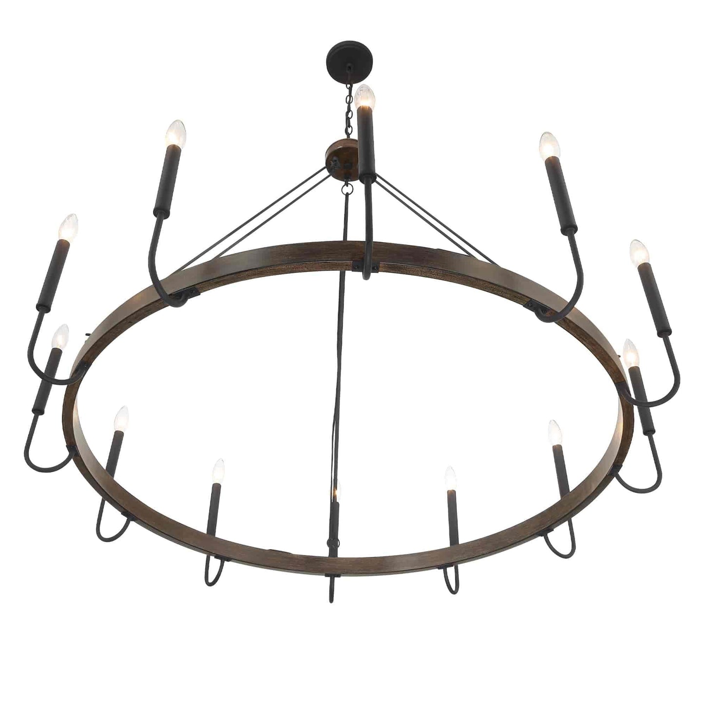 12 light candle style wagon wheel chain chandelier (23) by ACROMA