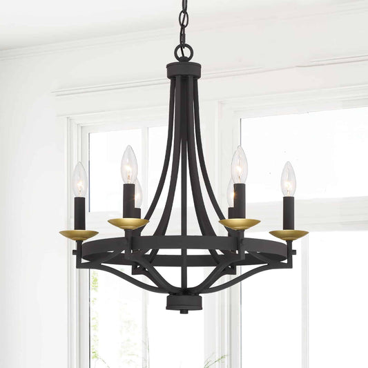 6 light candle style empire entryway chandelier (1) by ACROMA