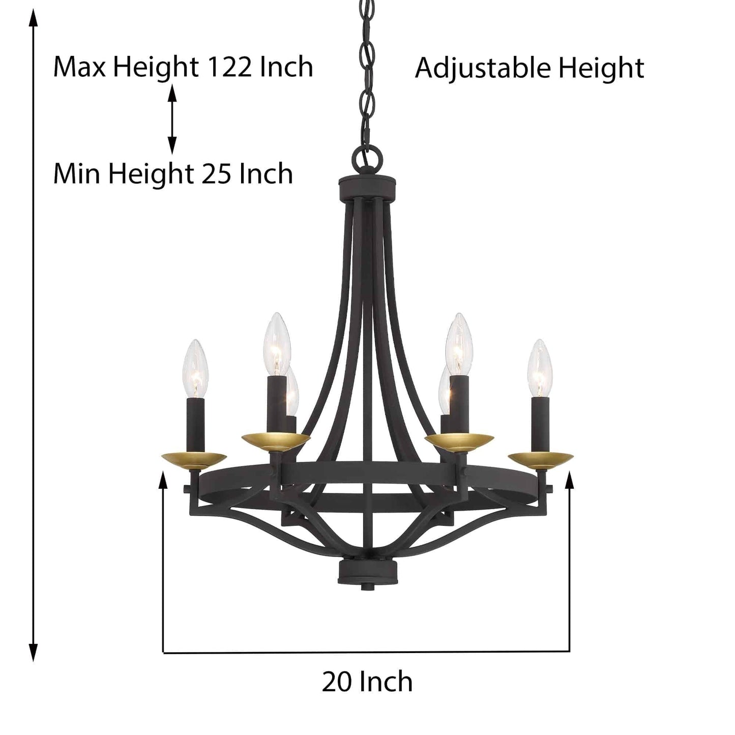 6 light candle style empire entryway chandelier (9) by ACROMA