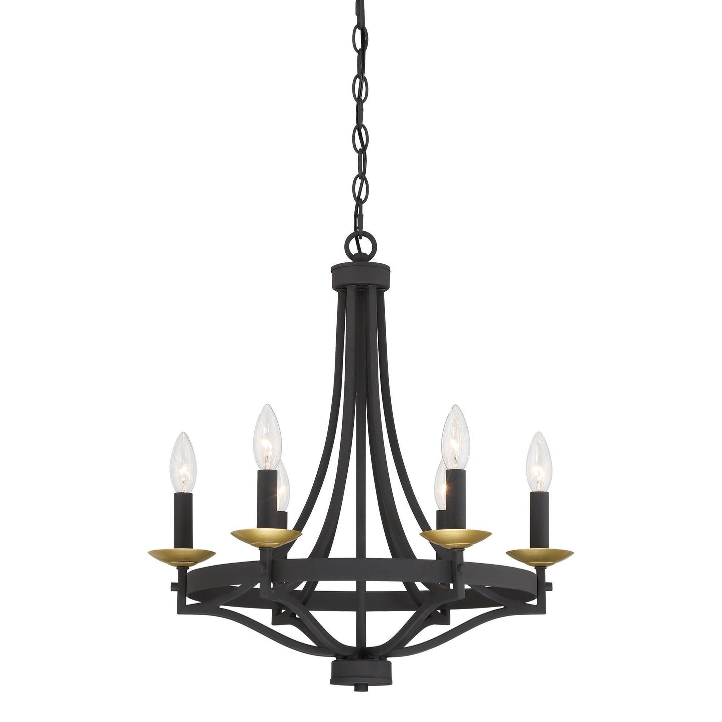 1806 | 6 - Light Candle Style Wagon Wheel Chandelier by ACROMA™  UL - ACROMA