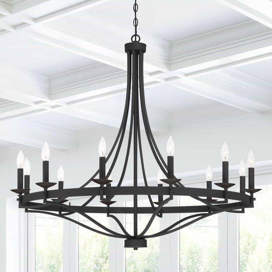 12 light classic candle style wagon wheel chandelier 1 (33) by ACROMA