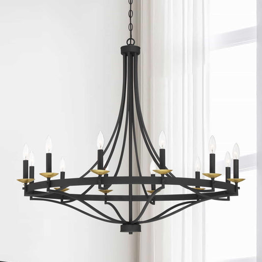 12 light classic candle style wagon wheel chandelier 1 (1) by ACROMA