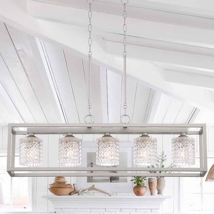 2305 | 5 - Light Modern Farmhouse Kitchen Island Chandelier by ACROMA™  UL - ACROMA