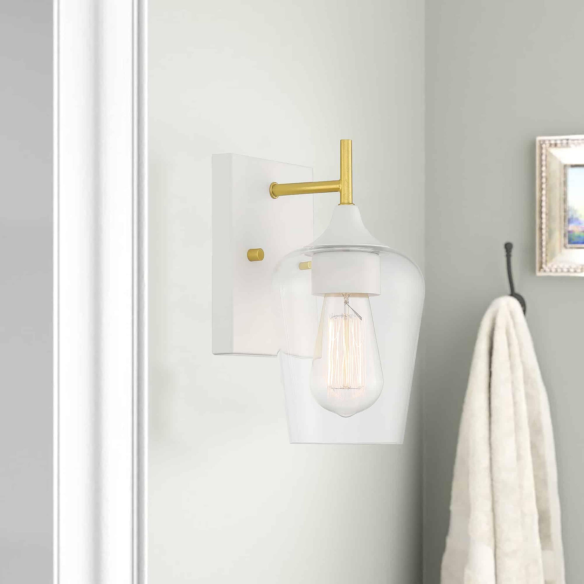 1 light glass wall sconce set of 2 (50) by ACROMA