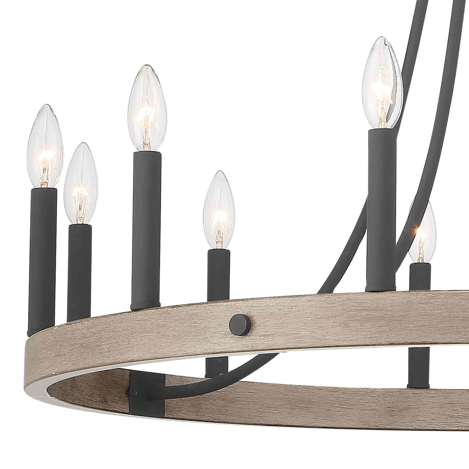 12 light candle style wagon wheel farmhouse chandelier (2) by ACROMA