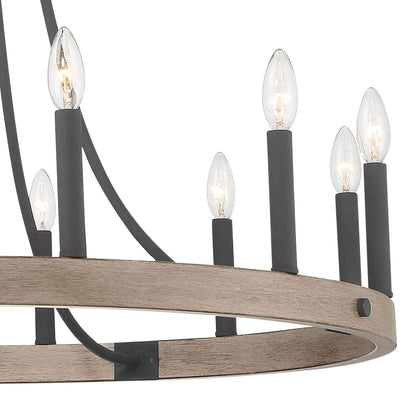 12 light candle style wagon wheel farmhouse chandelier (3) by ACROMA