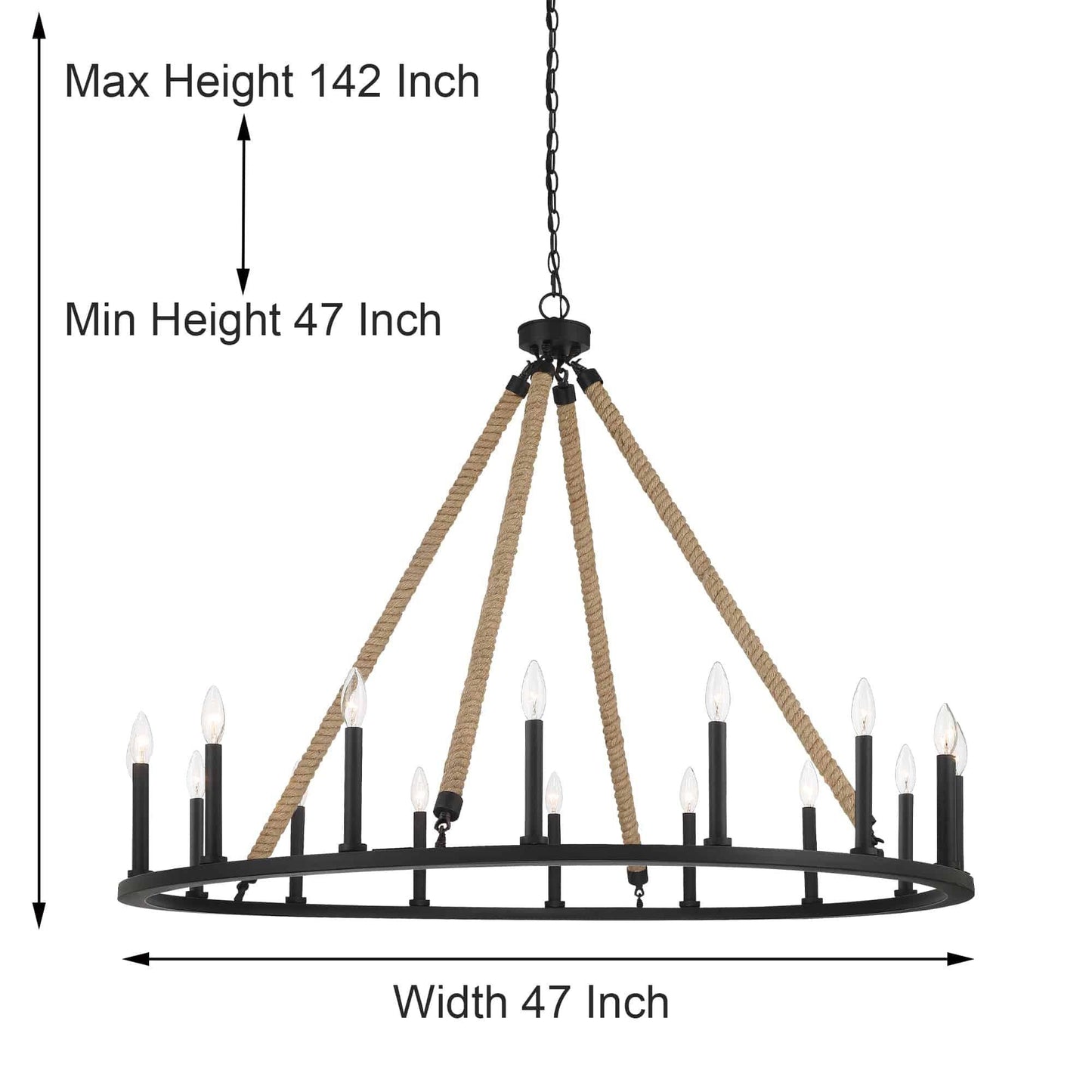4316 - 16 Light 47In Wagon Wheel Chandelier by ACROMA™  UL - ACROMA
