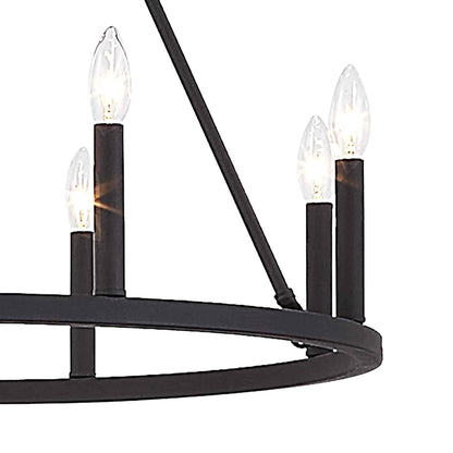12 light candle style wagon wheel tiered chandelier (6) by ACROMA