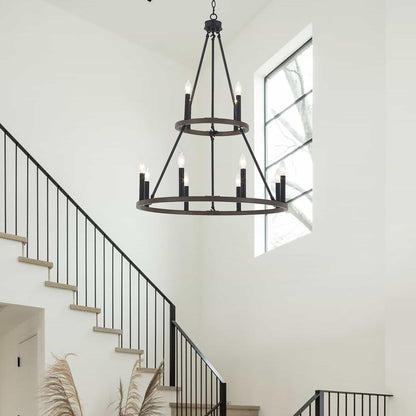 4512 | 12 - Light Candle Style Tiered Chandelier by ACROMA™ - ACROMA