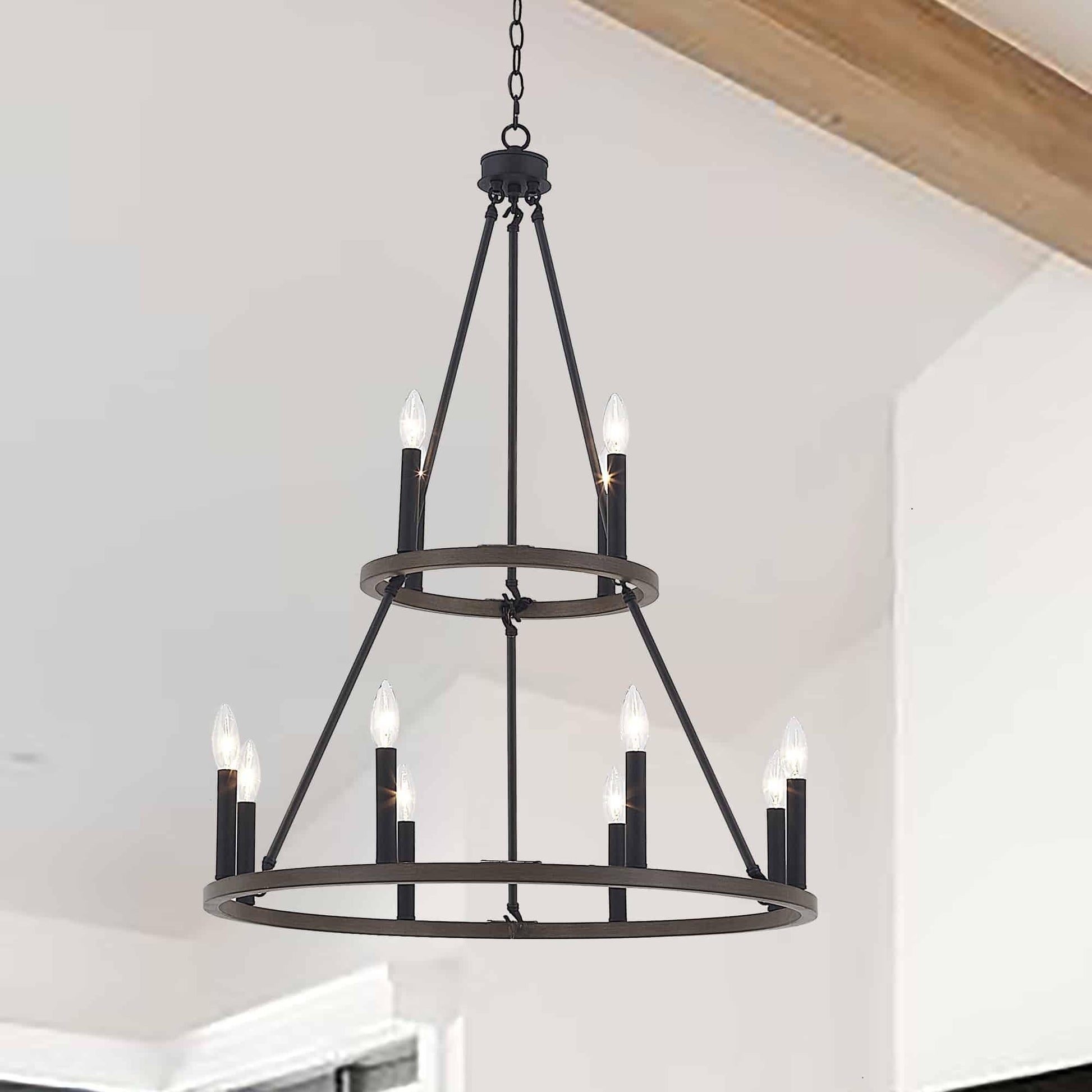 4512 | 12 - Light Candle Style Tiered Chandelier by ACROMA™  UL - ACROMA