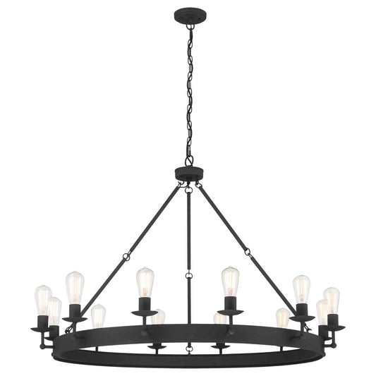 12 light candle style wagon wheel chandelier (6) by ACROMA