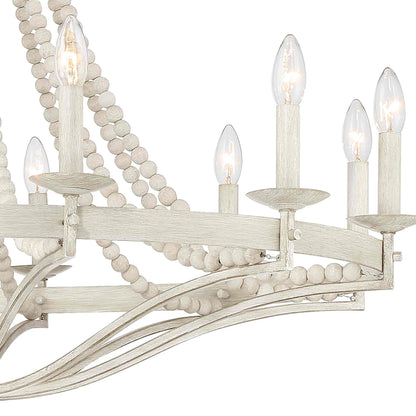 5512 | 12 - Light Wood Beaded Chandelier by ACROMA™  UL - ACROMA