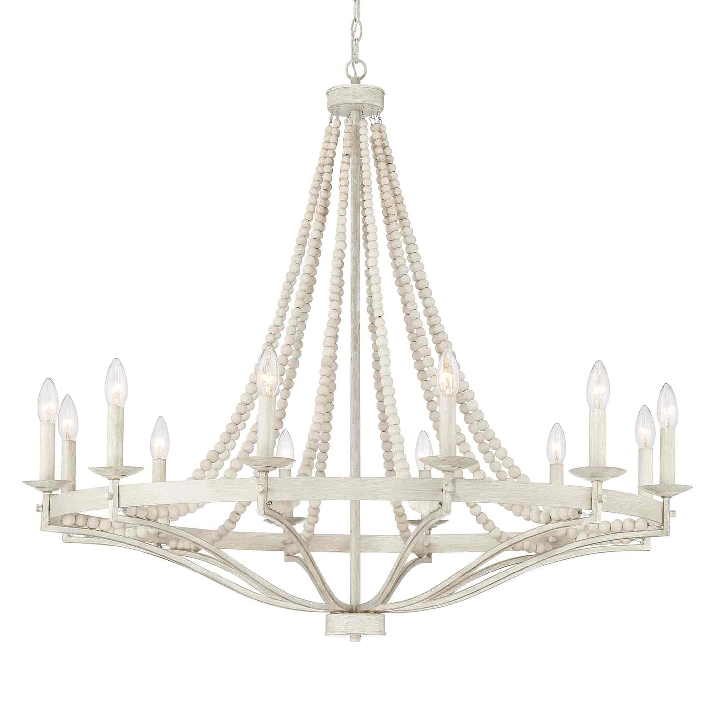 12 light candle style wagon wheel chandelier with beaded accents (14) by ACROMA