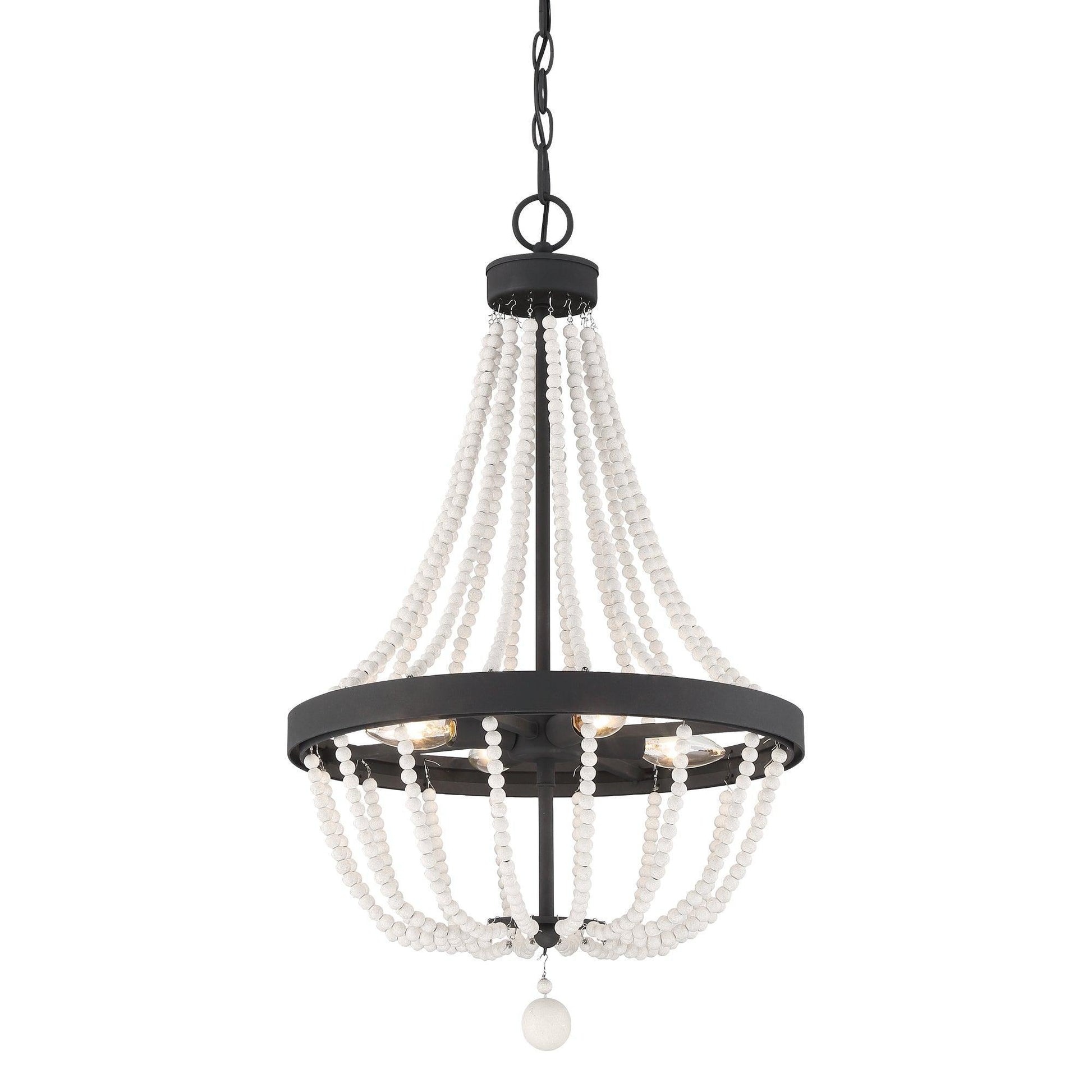 5904 | 4 - Light Candle Style Chandelier With Beaded Accents by ACROMA™  UL - ACROMA