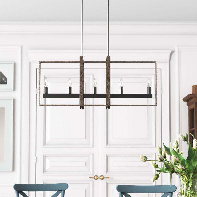5 light kitchen island rectangle chandelier (3) by ACROMA
