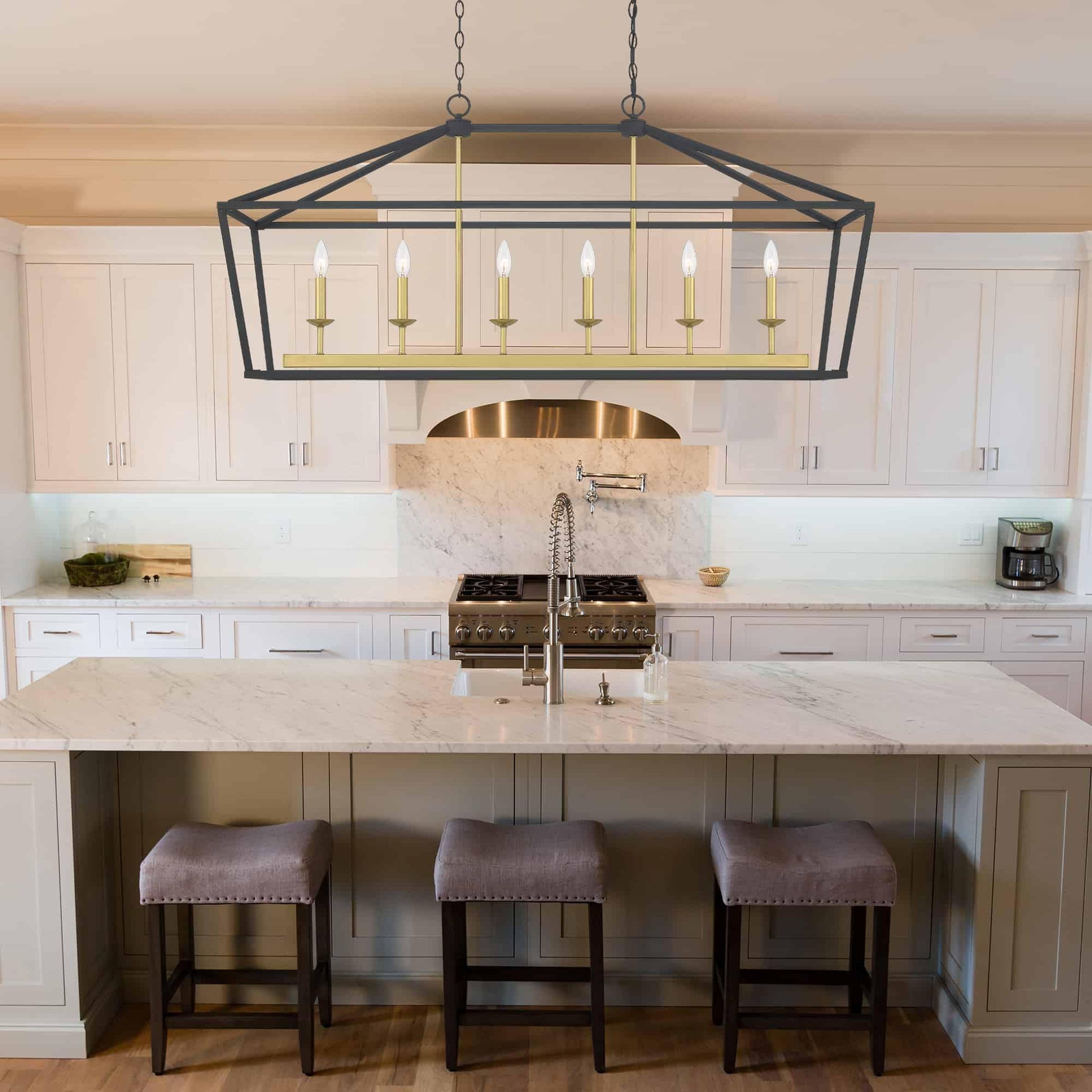 6 light linear kitchen island chandelier (1) by ACROMA