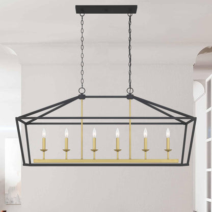 6 light linear kitchen island chandelier (17) by ACROMA